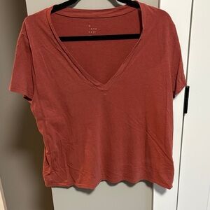 a new day V-Neck Short Sleeve Top in Rust
